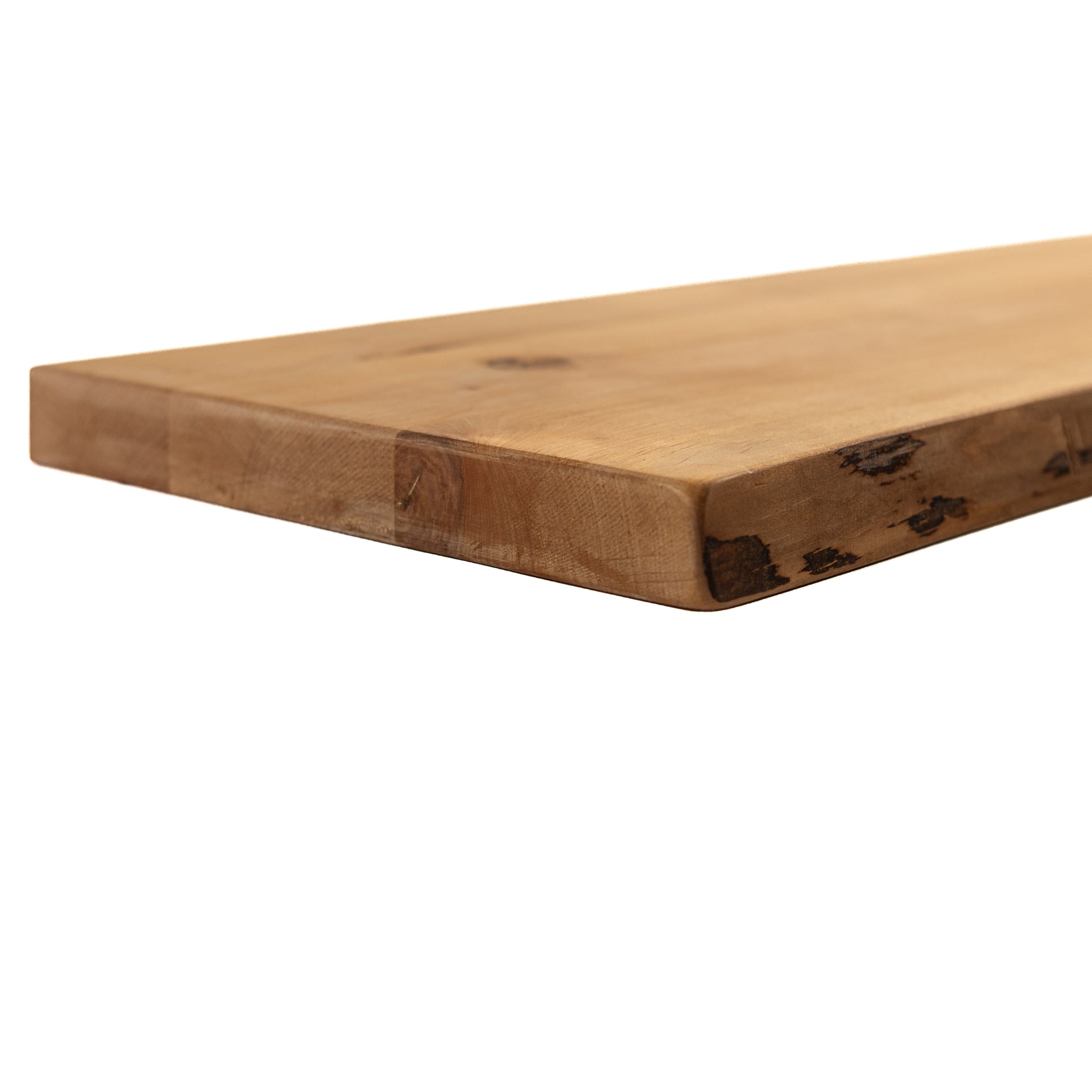 Close-up of red wood pine grain and live edge detail